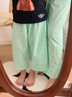 haruharu 韩国进口布料自制亲子系列高支纯棉睡裤家居裤