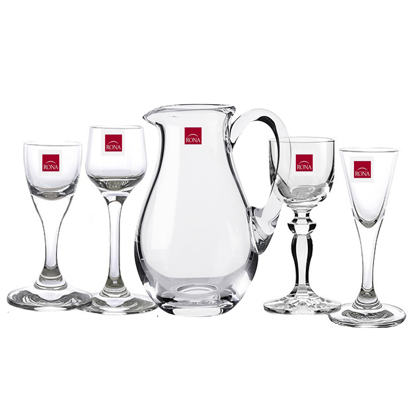 捷克原装RONA进口水晶玻璃白酒杯分酒器套装家用喝酒小酒杯高脚杯