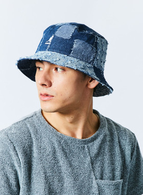 kangol Denim Mashup Bucket袋鼠做旧牛仔拼接贴布丹宁渔夫帽盆帽