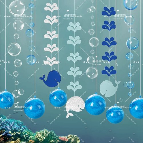 幼儿园环创海洋吊饰仿真气泡拉花