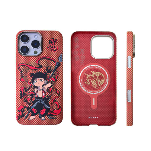 哪吒凯夫拉芳纶纤维手机壳ROYAK磁吸iphone1516苹果防摔手机保护套