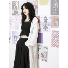 芍药居少女原创透透黑白防晒衣长短款外套百搭雪纺开衫2020新款夏