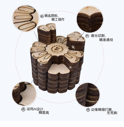 3D玉米立体拼图模型抖音gm同款木质高难度puzzle超难成人益智14岁-封面