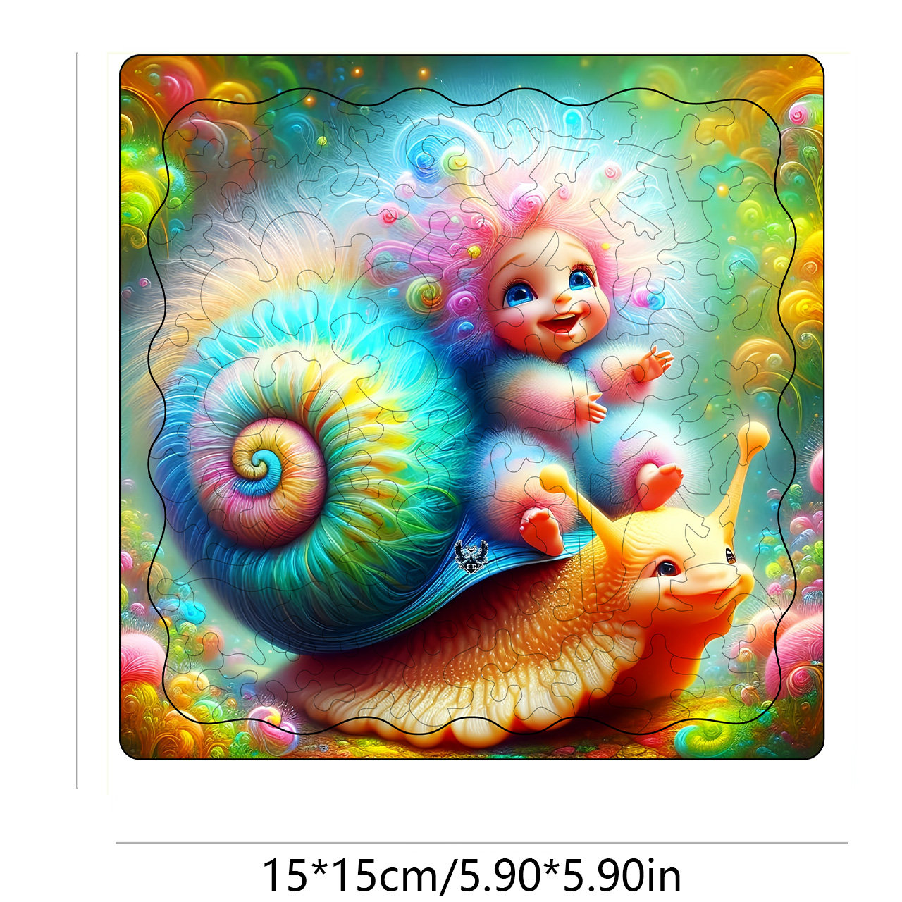 《彩虹蜗牛》木制拼图彩绘蜗牛不规则碎片萌趣亲子互动节日礼物