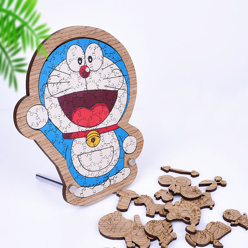 哆啦a梦动漫卡通儿童益智拼图木质不规则6岁以上高难度烧脑礼物