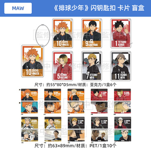 日本正版 MAW 排球少年 闪亚克力钥匙扣挂件 卡片盲盒 周边谷子