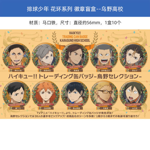 日本正版 SOL 排球少年 圣诞花环系列 乌野徽章吧唧盲抽 周边谷子