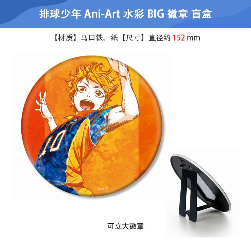 日本正版 排球少年 Ani-Art 水彩 跳击BIG可立大徽章 周边谷子