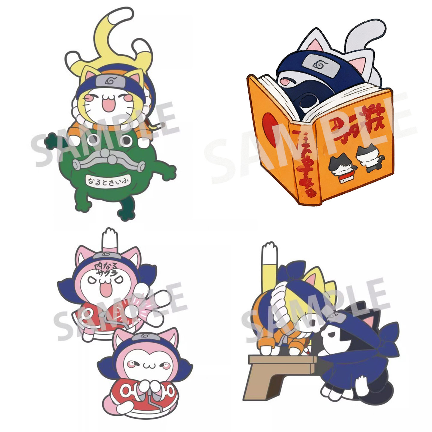 MegaHouse MEGA CAT PROJECT 火影忍喵 徽章系列 佐助樱 周边谷子