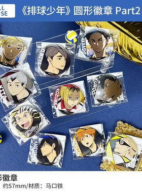 日本正版 排球少年 圆形徽章 Part2 周边谷子