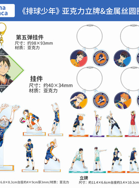 日本正版 排球少年 Ani-Art  亚克力立牌金属丝圆圈挂件 周边谷子
