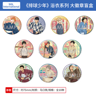 日本正版 排球少年 浴衣 大徽章盲盒 周边谷子