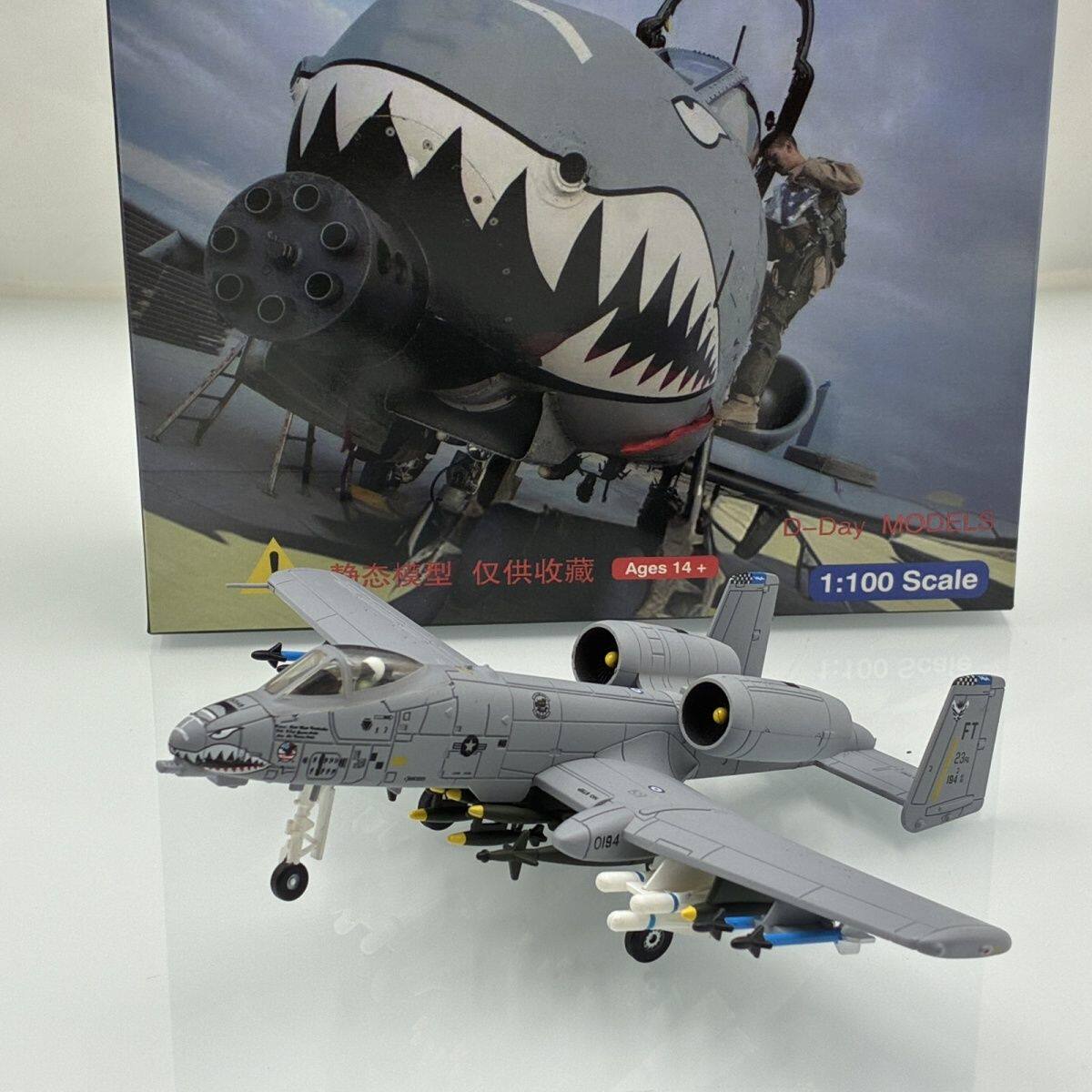 1:100A10犹猪飞机攻击机模型合金玩具成品仿真战斗机飞虎队纪念版