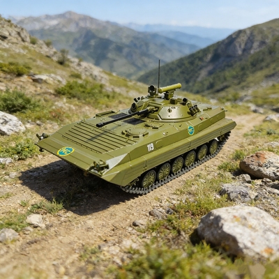 MODIMIO1:43俄罗斯BMP-2装甲车模型合金仿真成品军事摆件收藏品
