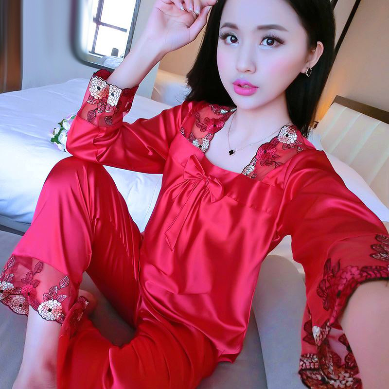 spring and autumn Long sleeve Thin section silk pajamas summer sexy Borneol Two suit Korean Edition Large Home Furnishingin the Lingerie/Men's underwear/Tracksuit , Pajamas/Home service package  category - from Buy2taobao.com to provide professional Taobao agent buy service