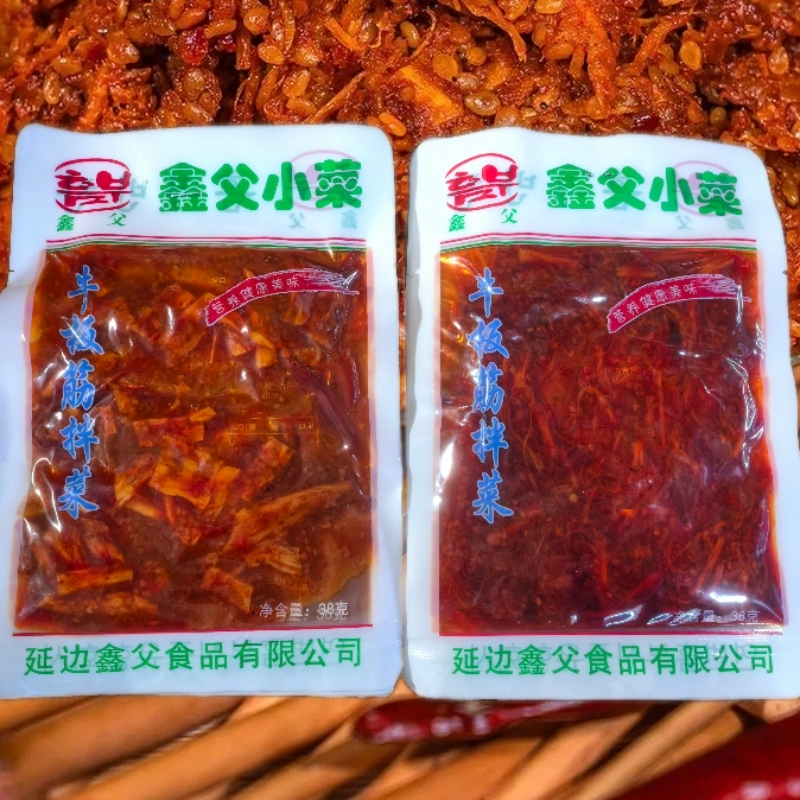 东北延边特产鑫父小菜香辣牛板筋拌菜干牛筋38克朝鲜族风味小吃