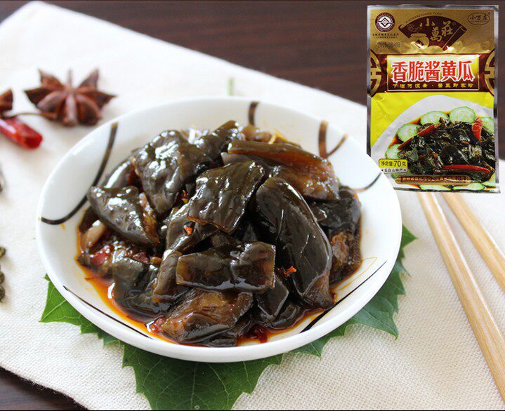 延边特产吉林敦化小万庄酱黄瓜咸菜香脆酱菜下饭菜70g拍10袋包邮