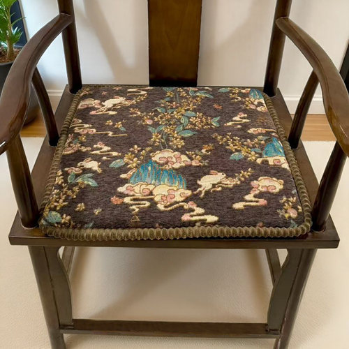 中式椅子坐垫餐椅垫圈椅太师官帽茶餐桌椅垫防滑实木沙发座垫定制