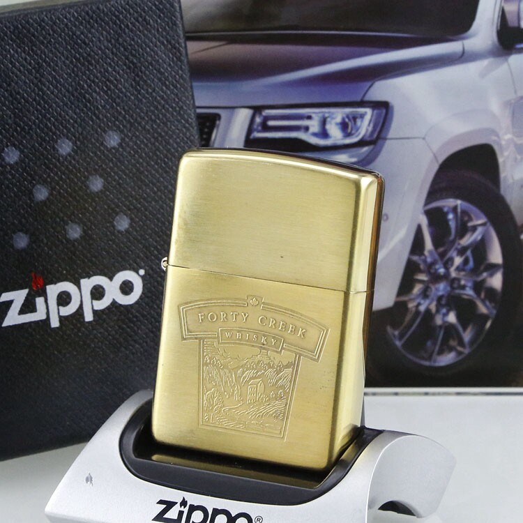 2003年纯铜四十溪威士忌定制机 a 美国原装正版正品zippo打火机
