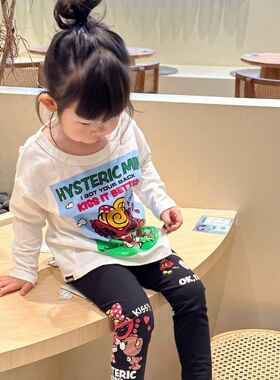 女童长袖T恤2025春秋新款圆领儿童宽松休闲打底衫时尚洋气春装潮