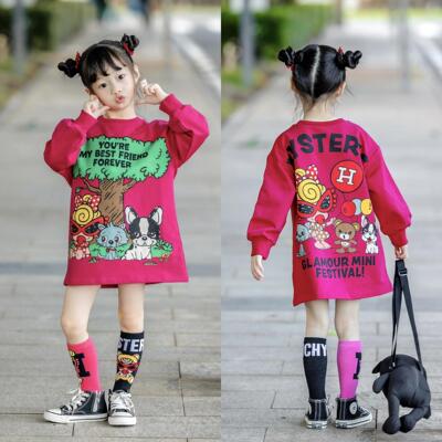 女童春秋卫衣2025新款儿童秋装洋气时髦加厚秋冬中长款冬装上衣潮