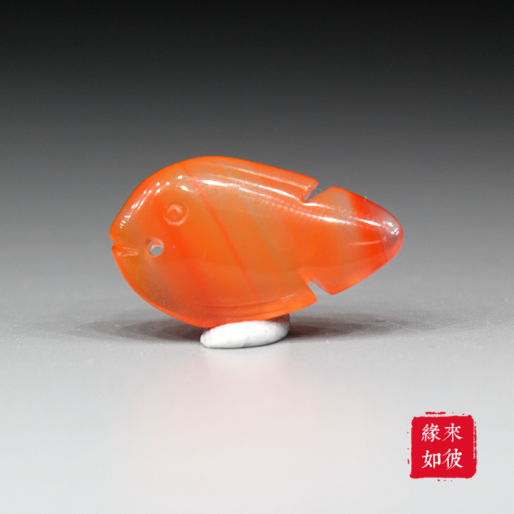 天然南红玛瑙冰飘樱桃红小鱼 DIY配件手链手串 项链挂坠吊坠15