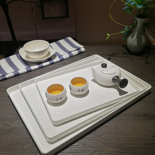 密胺托盘宾馆塑料白色客厅茶盘