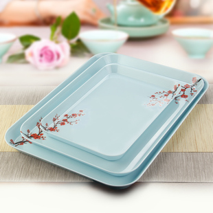 塑料托盘家用长方形北欧简约食品级茶杯收纳盘密胺水果盘客厅茶盘