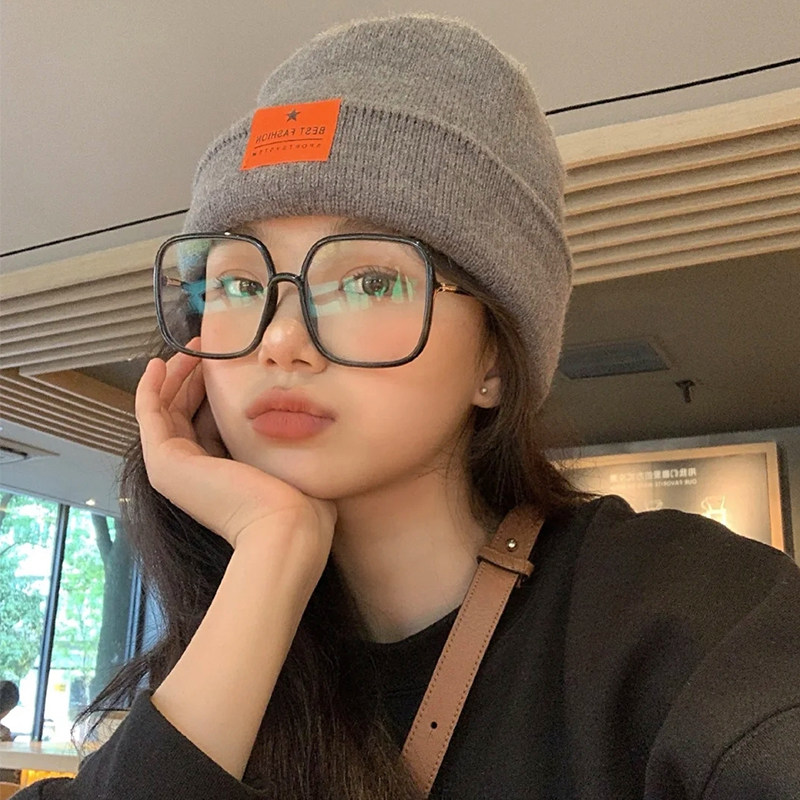 黑框眼镜女大框素颜神器大脸显脸小方框网红防蓝光平光镜近视镜