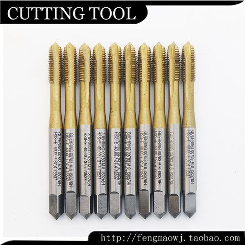 进口二手德国GUEHRING HSS-E 6H M8加长镀钛先端螺尖用机丝攻丝锥