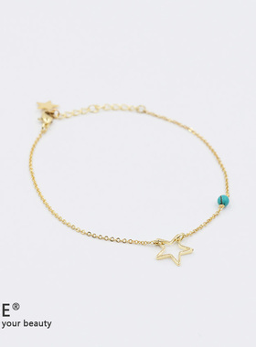 KOE小众高级感绿松石星星手链