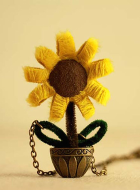 KOE森系超仙向日葵花朵胸针项链