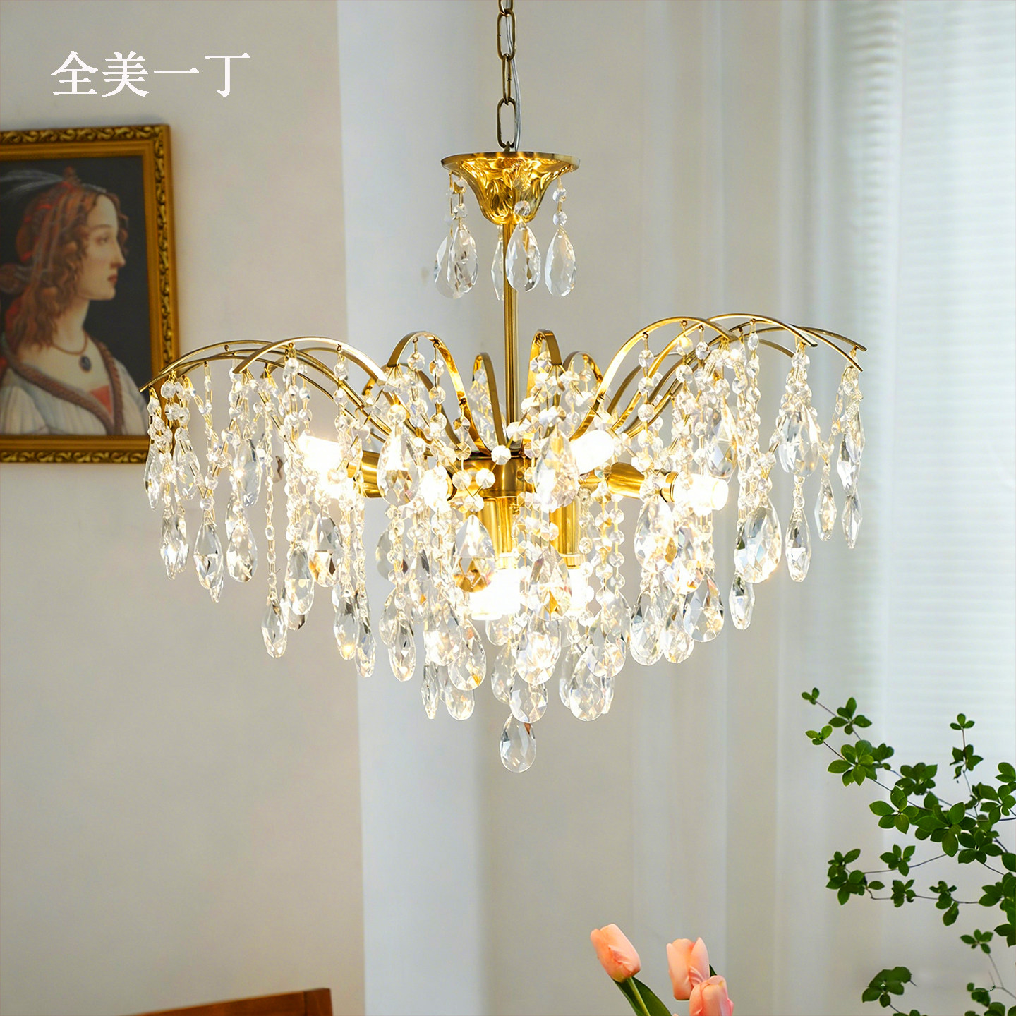 全美一丁法式复古卧室餐厅客厅美式中古仿意大利轻奢灯具水晶吊灯