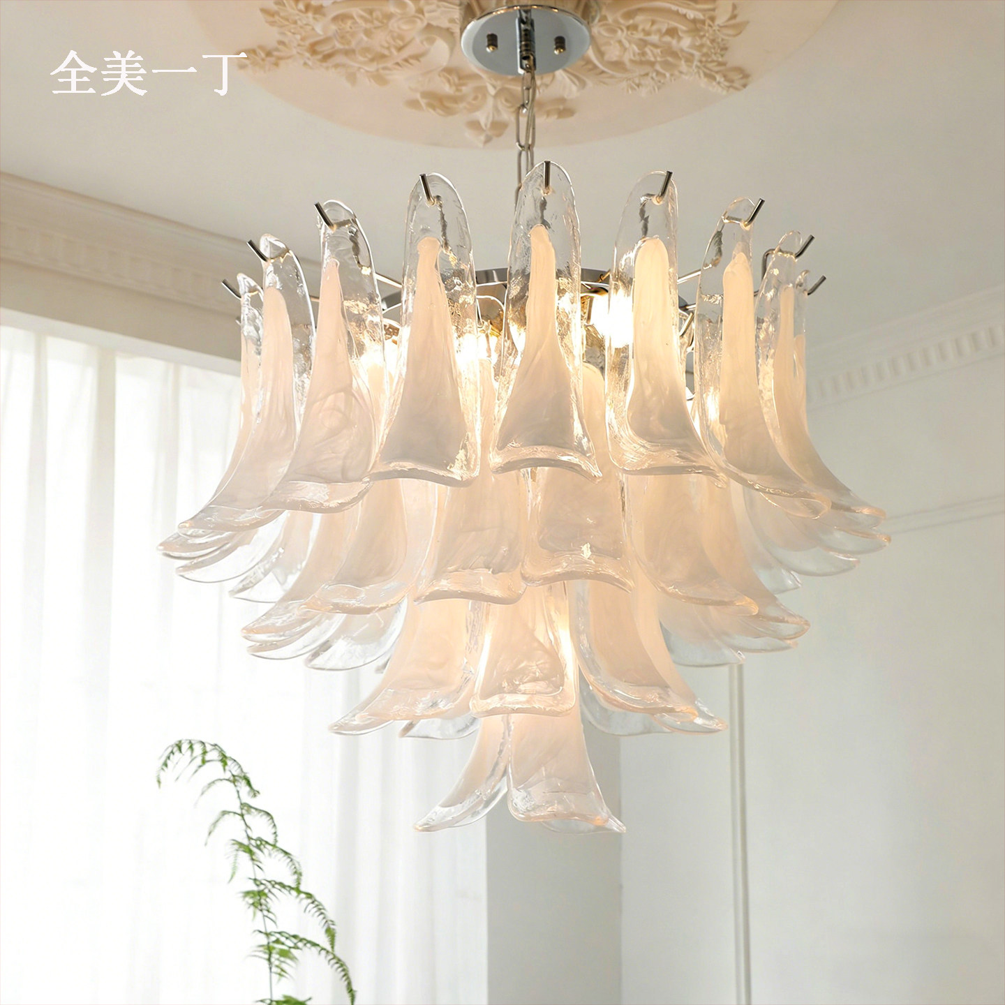 全美一丁 手工玻璃灯美式复古vintage卧室客厅轻奢法式餐厅吊灯