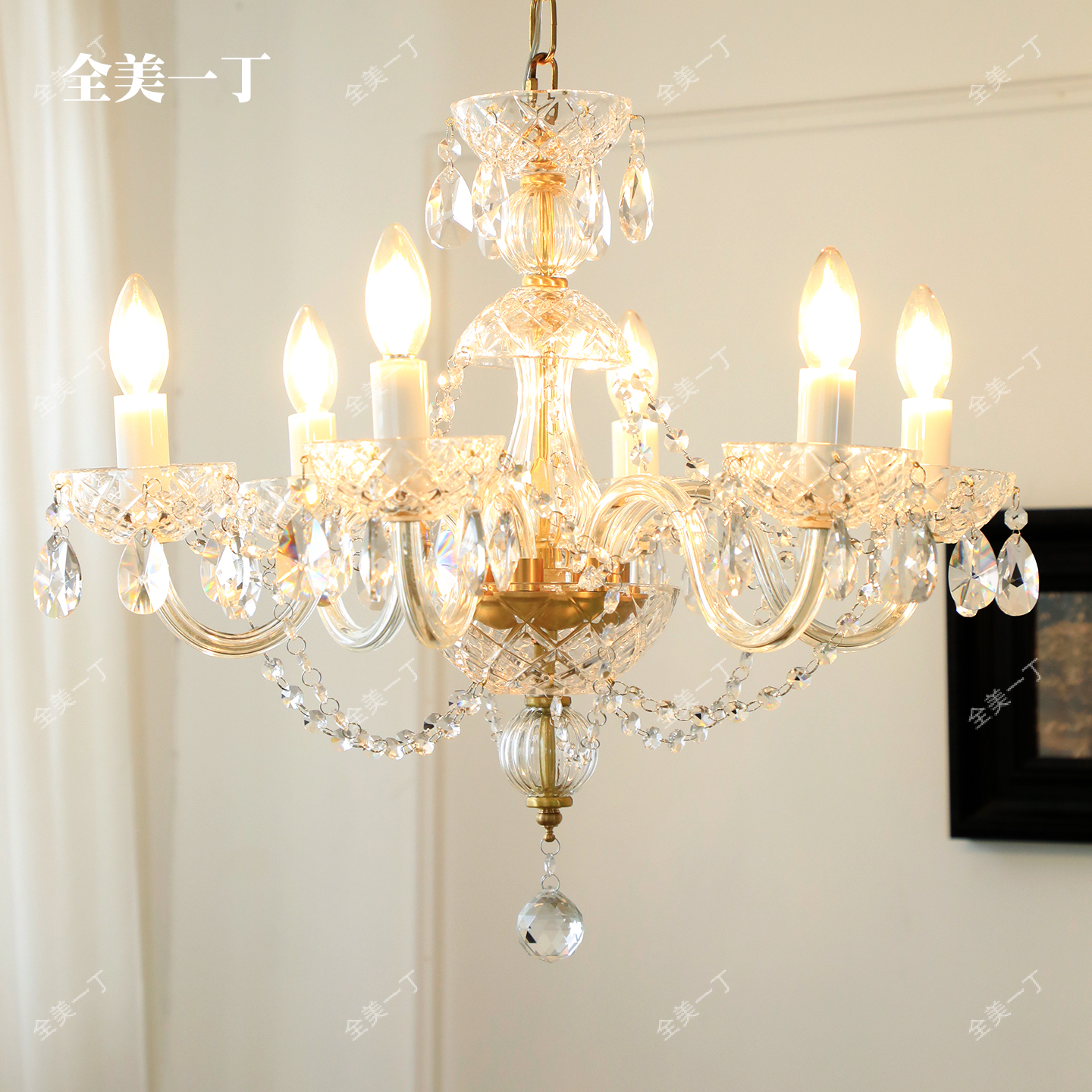 全美一丁客厅欧式吊灯玻璃水晶灯