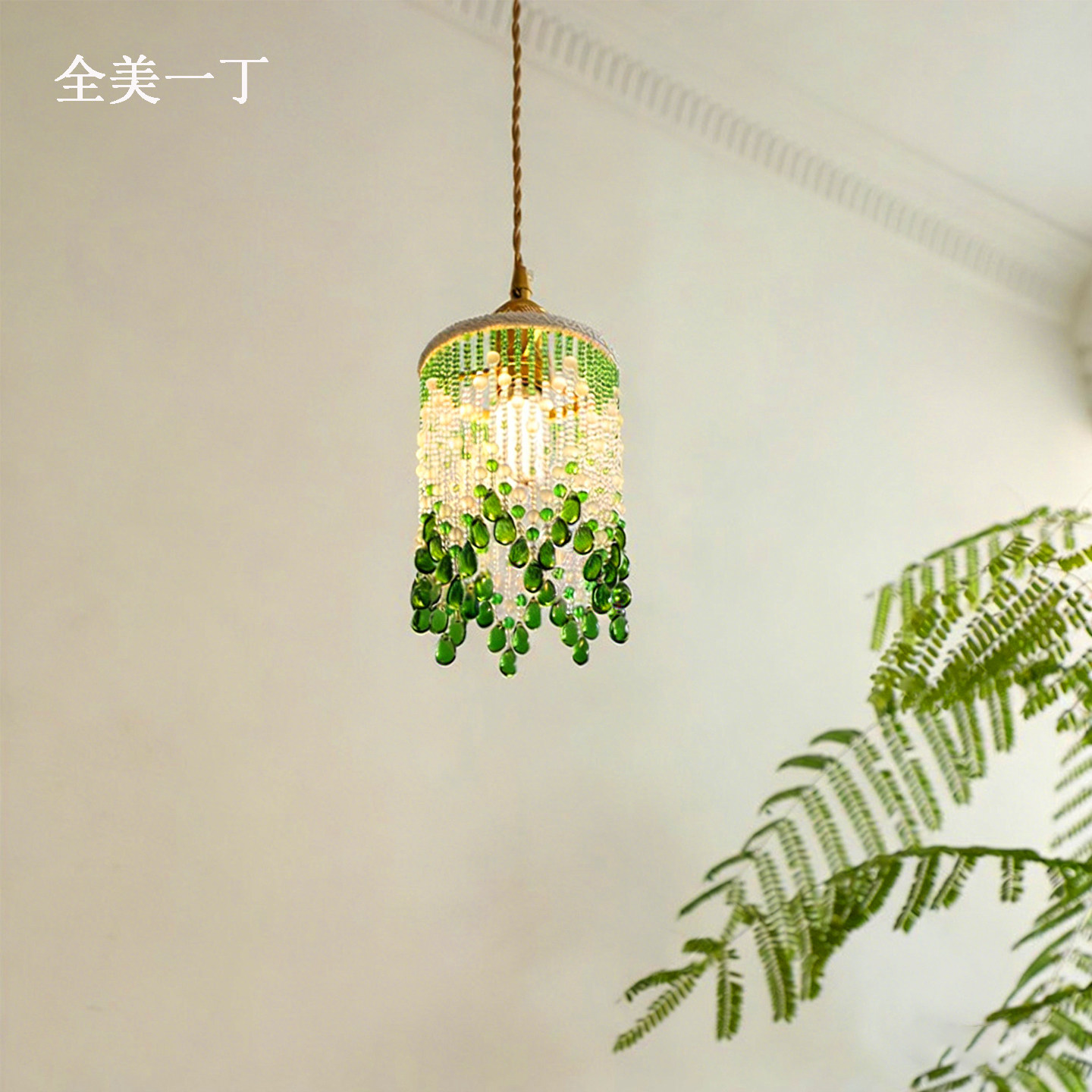 全美一丁 复古泪珠个性中古床头小吊灯 法式过道灯衣帽间灯吧台灯