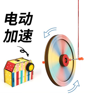 角动量守恒定律实验陀螺电动加速器物体轴旋转模型steam科学玩具