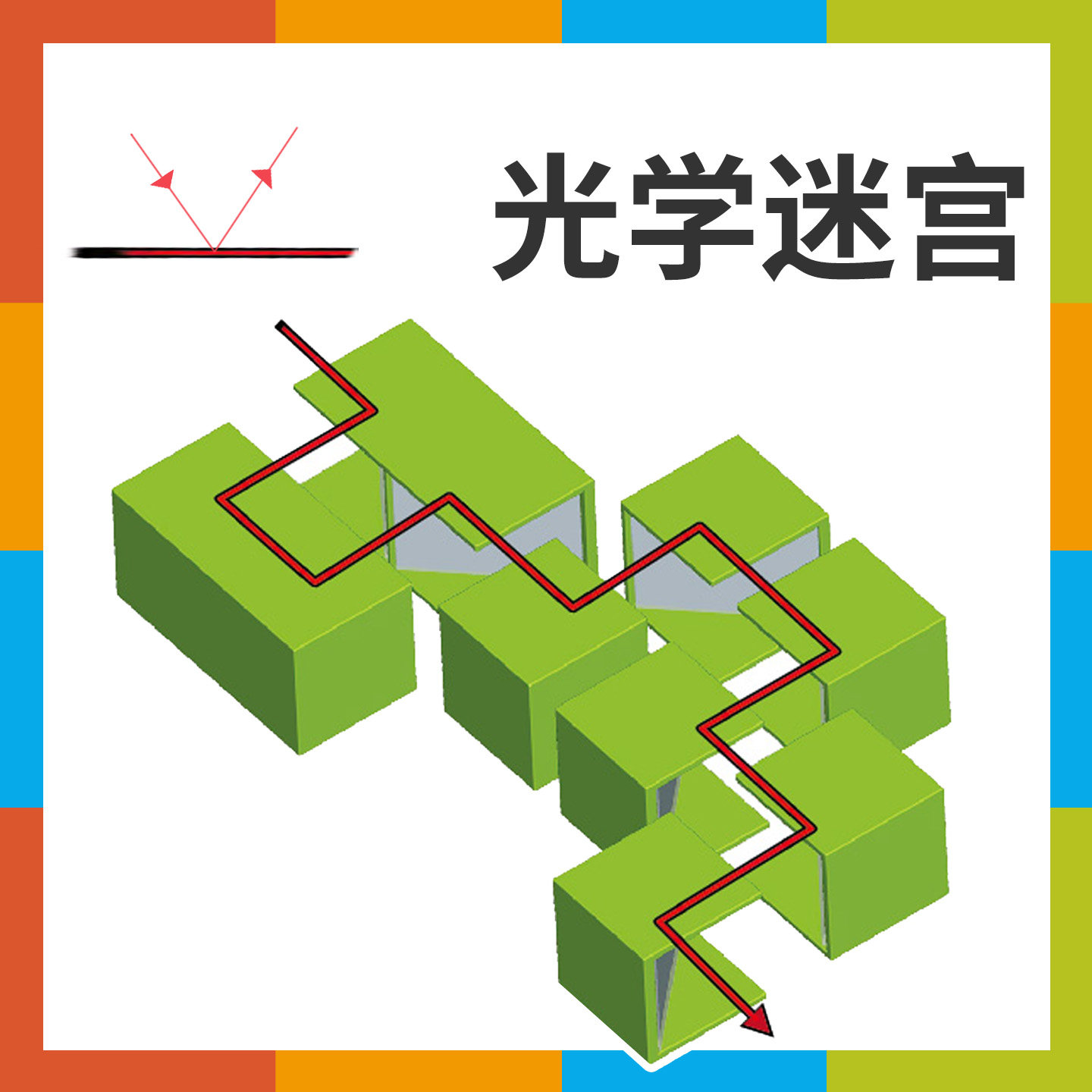 光反射实验镜子模块积木光学魔块光的传播现象儿童科普教育玩具