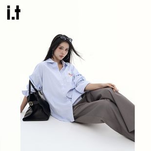 it:GROUNDZERO 美式格纹衬衫高街宽松潮牌原创独特别致小众衬衣