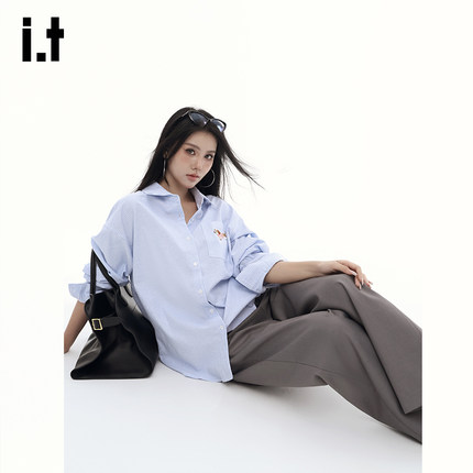 it:GROUNDZERO 美式格纹衬衫高街宽松潮牌原创独特别致小众衬衣