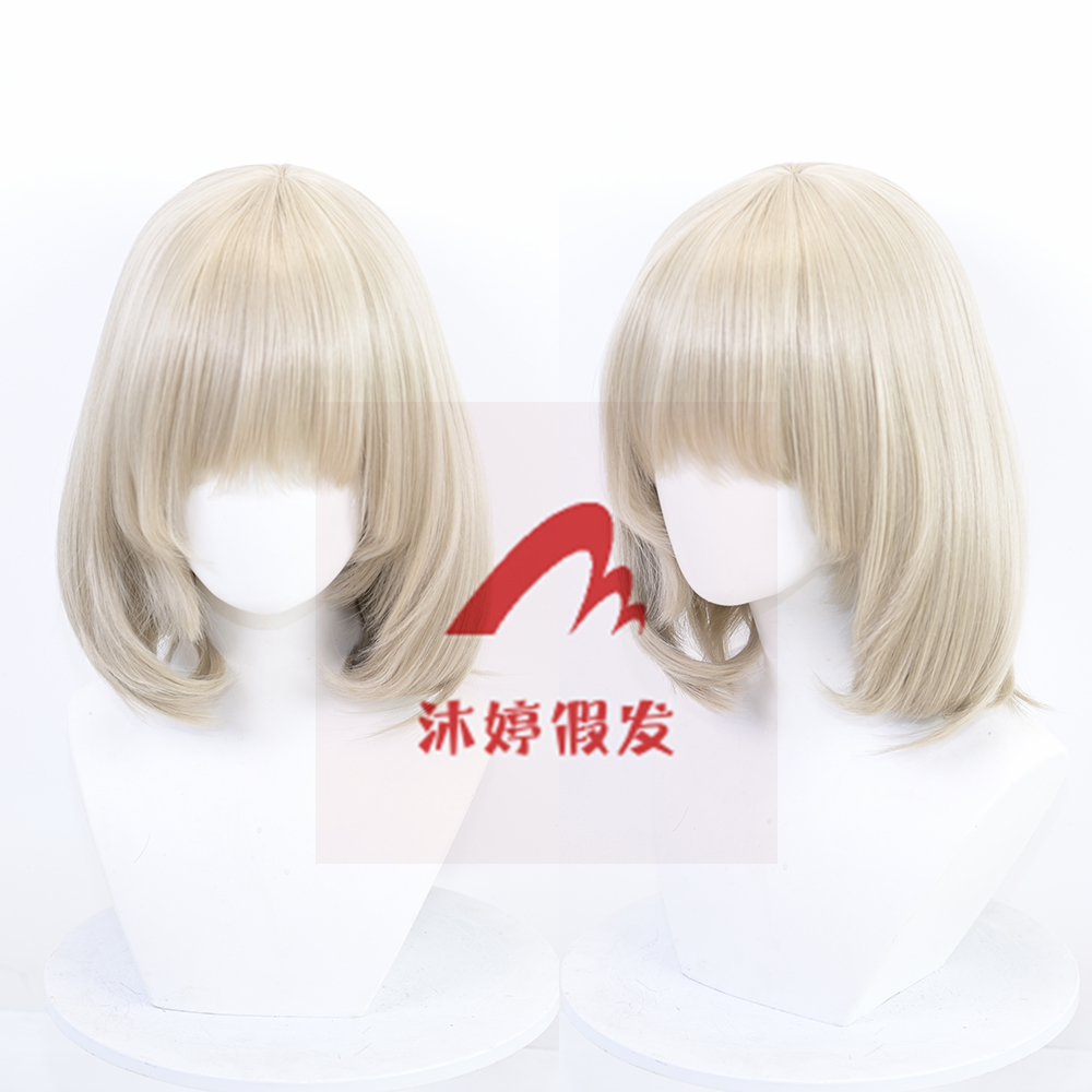 沐婷 迷宫饭 法琳cosplay假发 亚麻金仿真头皮收脸内扣波波头