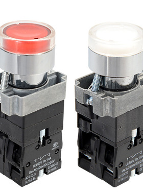 带灯平头按钮开关 XB2-BW31M1C AC220V ZB2-BE101C 一常开 一常闭