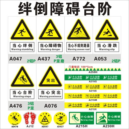 当心绊倒台阶标识大全