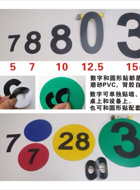 数字贴  5种高度 自粘性标识 序号 指示牌背胶数字定位定置标签，镂空 磨砂PVC 0-9任意搭配 上海 黑色不干胶