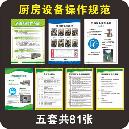 食堂厨房设备操作规范挂图多材质