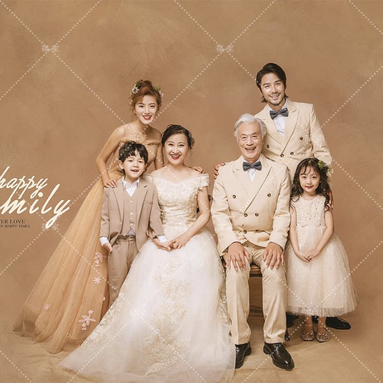 高端礼服婚纱西服全家福多人全家福系列影楼工作室服饰一家6口