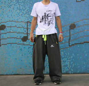 MF跑酷训练裤 子PARKOUR阔腿 直筒加肥大街舞爵士GUP范宽松运动长裤