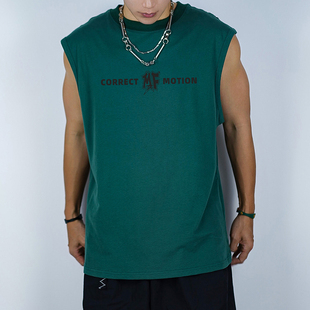 魔天斧MF跑酷刷毛纯棉健身背心男女街头潮篮球嘻哈坎肩无袖T宽松