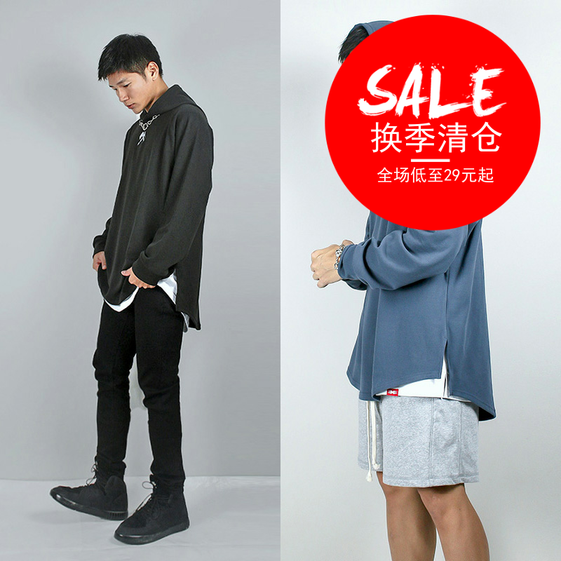 开叉连帽魔天斧套头卫衣嘻哈