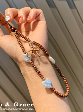 Grip Grace手机链条复古风串珠ccd短挂绳挂链手机链钥匙扣饰品